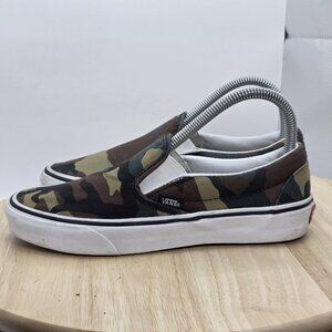 Womens Size 7 - Vans Classic Canvas Slip On Camo Sneakers Shoe Loafers